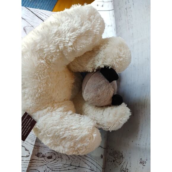 Polar Bear Plush Holding Penguin White With Blue Scarf The Bearington Collection - Picture 8 of 10